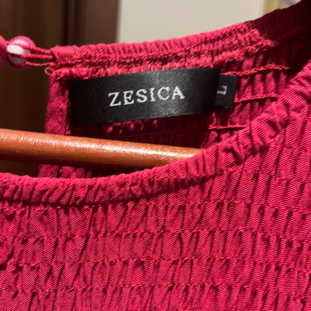 Flutter Sleeve Smocked Elastic Midi Dress - Picture 6 of 6